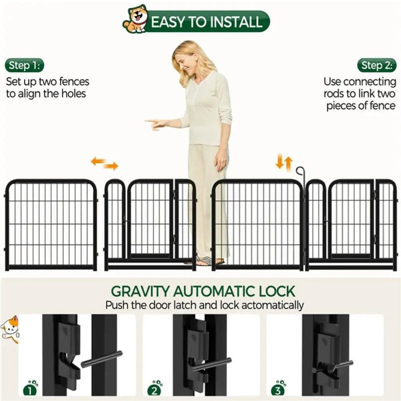 12 Panels Dog Playpen Metal Pet Pen by Yaheetech