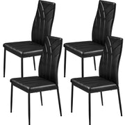 Set of 4 High Back Dining Chairs Upholstered Kitchen Chairs by Yaheetech
