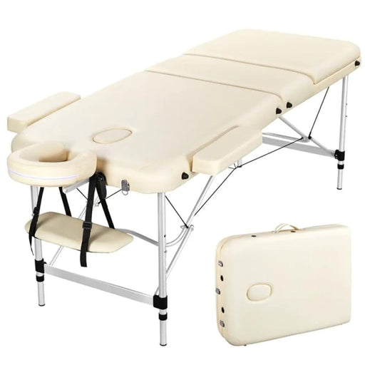 Yaheetech Adjustable 3 Fold Massage Bed Aluminum Alloy Massage Couch Adjustable 3 Fold Massage Bed Aluminum Alloy Massage Couch