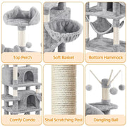Yaheetech Yaheetech Large Multi Level Cat Tree Tower With Cavern And Platforms Yaheetech Large Multi Level Cat Tree Tower With Cavern