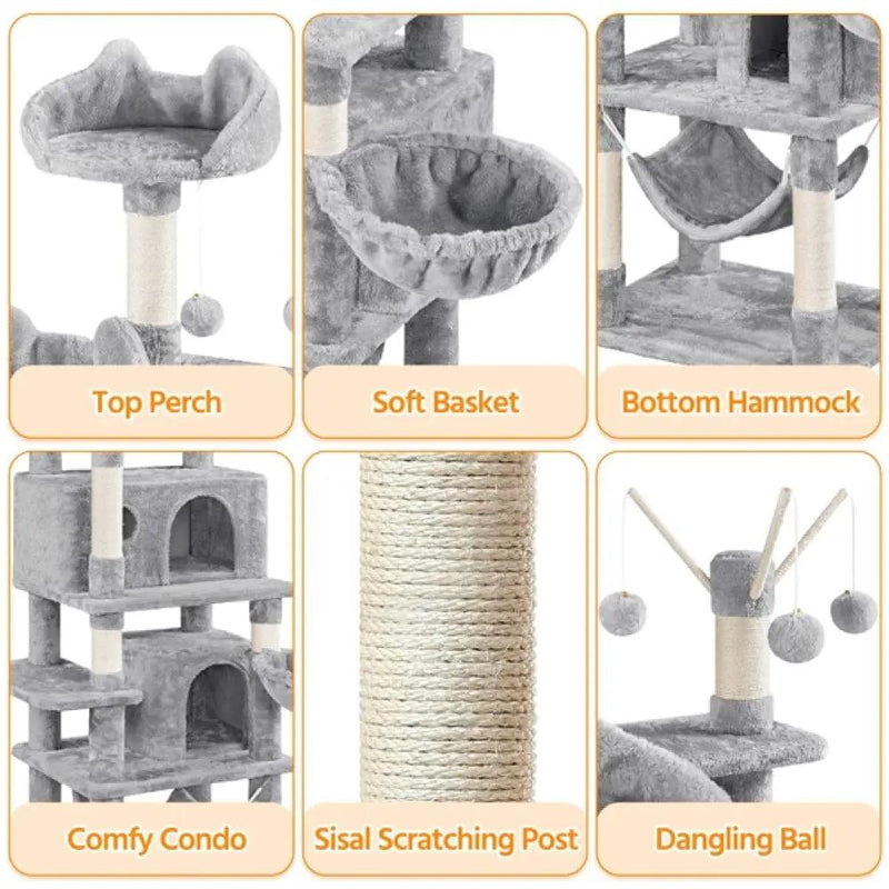 Yaheetech Yaheetech Large Multi Level Cat Tree Tower With Cavern And Platforms Yaheetech Large Multi Level Cat Tree Tower With Cavern