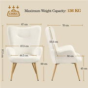 Boucle Accent Chair Armchair by Yaheetech