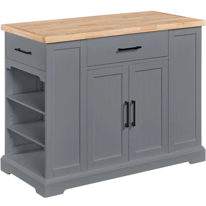 Wooden Kitchen Island Kitchen Cart Kitchen Trolley by Yaheetech