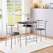 Modern Round Dining Table Set for 2 Dining Chairs by Yaheetech