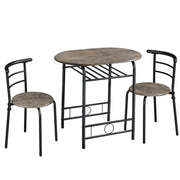 3 Piece Dining Set Round Dining Table Set by Yaheetech