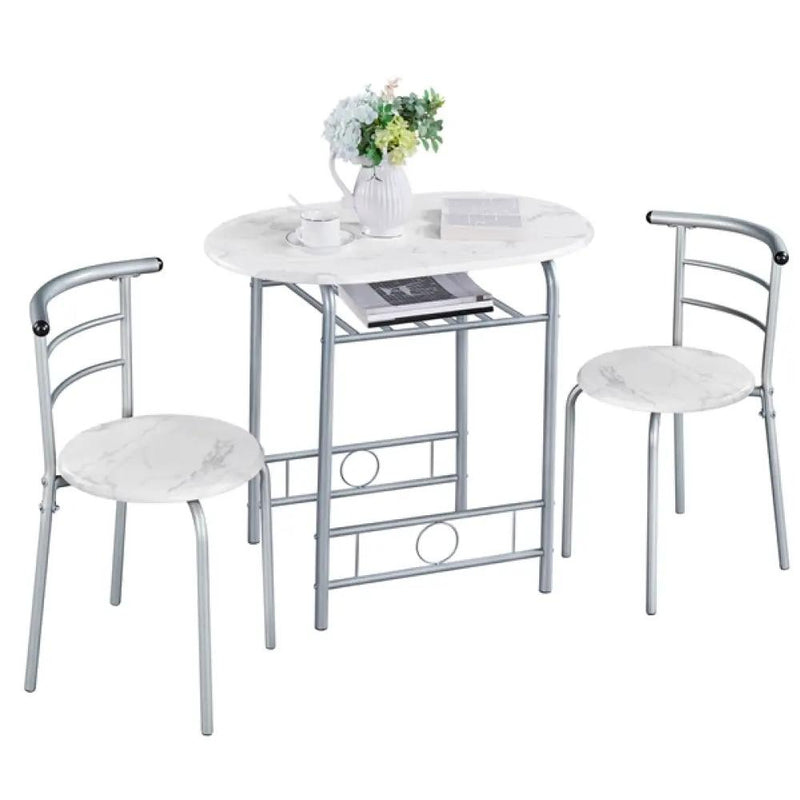 Space Saving Dining Table Set Modern Round Dining Table Set for 2 by Yaheetech
