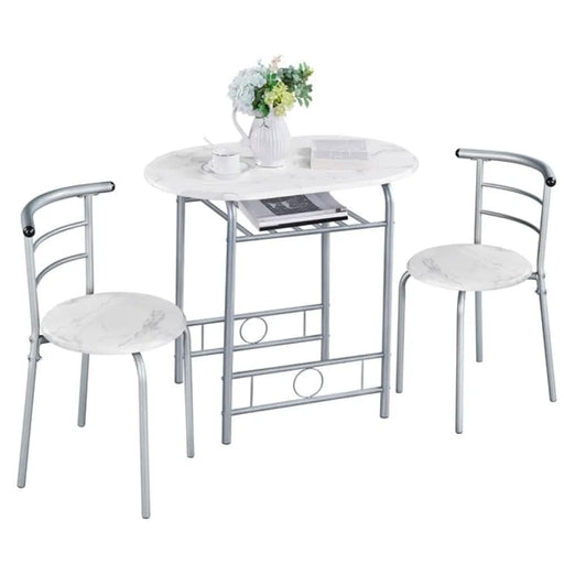 Yaheetech Space Saving Dining Table Set Modern Round Dining Table Set for 2 Space Saving Dining Table Set Modern Round Dining Table Set for 2
