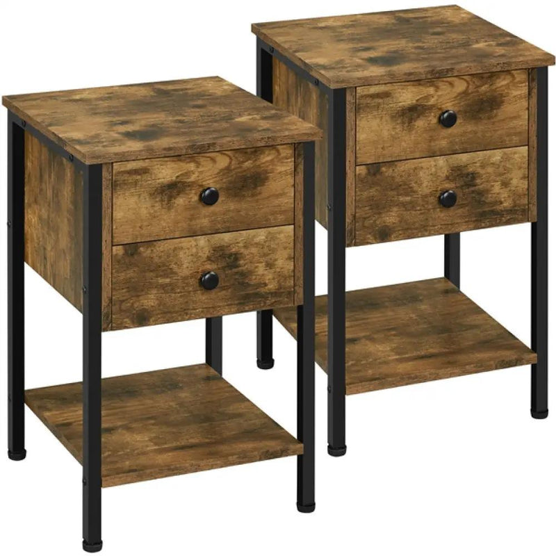 1 Pair Side Table End Table Nightstand Bedside Table by Yaheetech