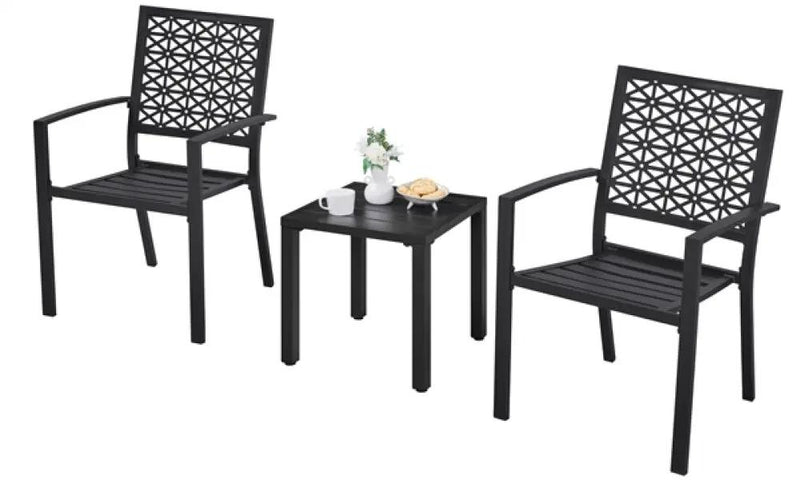 2pcs Dining Chairs + Outdoor Coffee End Table by Yaheetech