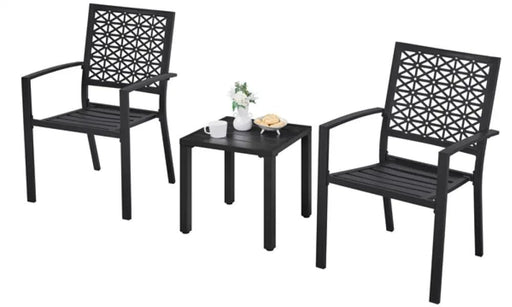 2pcs Dining Chairs + Outdoor Coffee End Table by Yaheetech