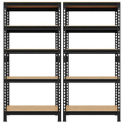 2pcs 5-Tier Utility Shelves Adjustable Metal Shelving Units by Yaheetech