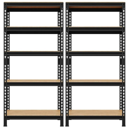2pcs 5-Tier Utility Shelves Adjustable Metal Shelving Units by Yaheetech