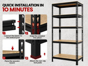 2pcs 5-Tier Utility Shelves Adjustable Metal Shelving Units by Yaheetech