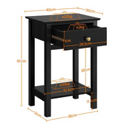 2x Wood Side Table End Table Storage Cabinet Night Stand by Yaheetech