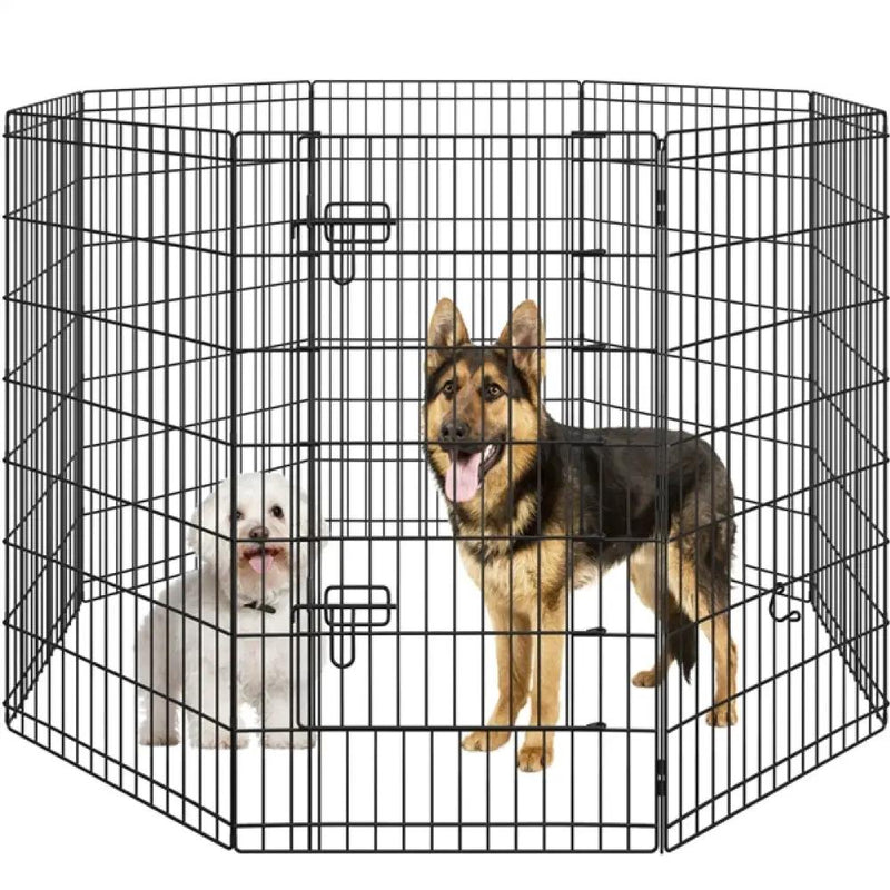 8 Panel Foldable Metal Dog Exercise Pen by Yaheetech