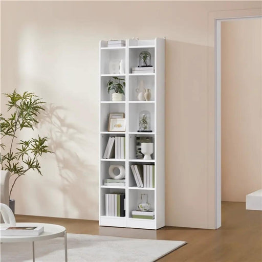7-layer Narrow Open Shelf Bookshelf by Yaheetech