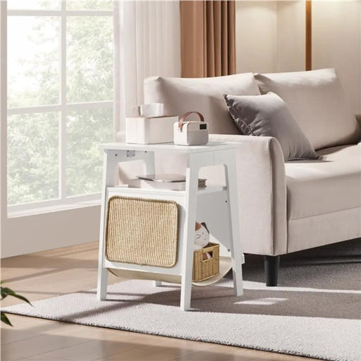 End Table with Cat Bed Side Table by Yaheetech