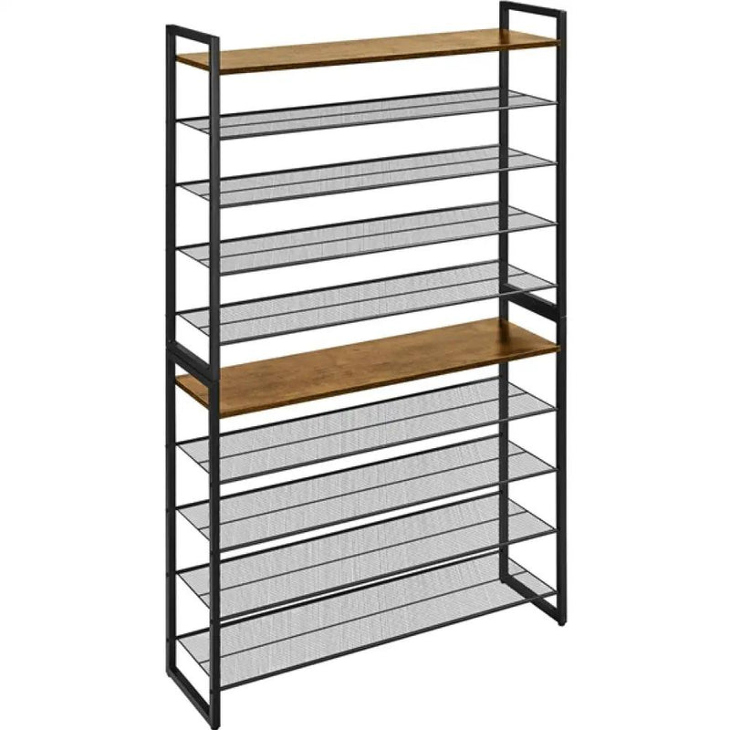 10-Tier Iron Shoe Rack Organizer by Yaheetech