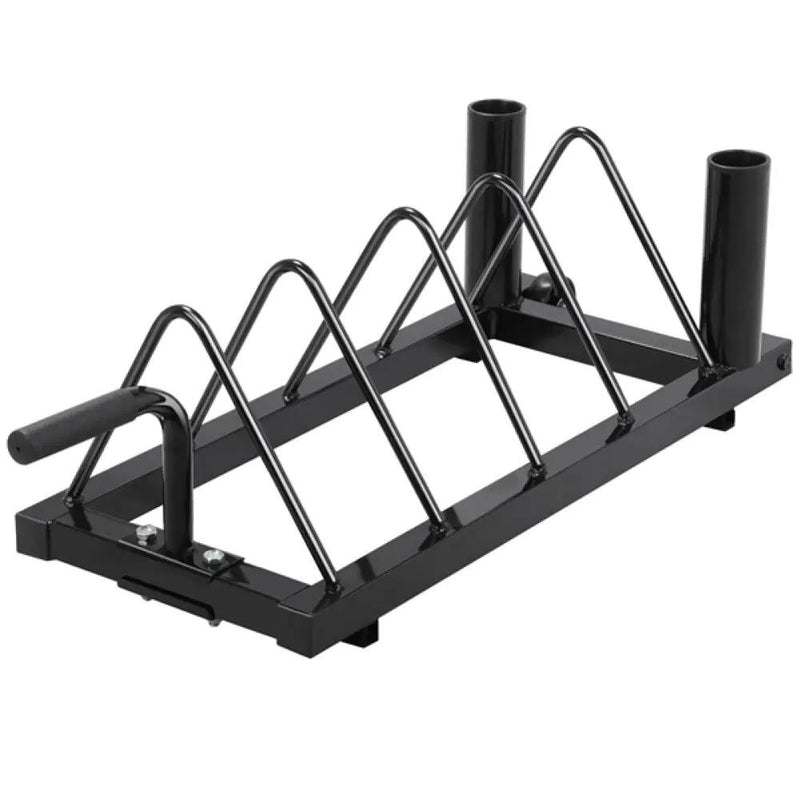 Horizontal Bumper Plate Rack Strength Fitness Rack Plate Holder by Yaheetech