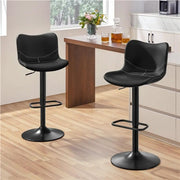 Set of 2 Height Adjustable PU Leather Bar Stools by Yaheetech
