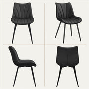 Set of 4 Modern Faux Leather Upholstered Dining Chairs with Metal Legs by Yaheetech