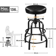 Vintage Industrial Bar Stool Rustic Swivel Bar Stool by Yaheetech