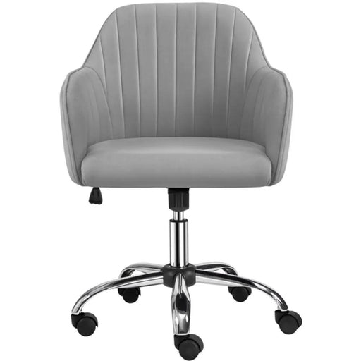 Modern Velvet Desk Chair Soft Height-Adjustable 360°Swivel Computer Chair by Yaheetech