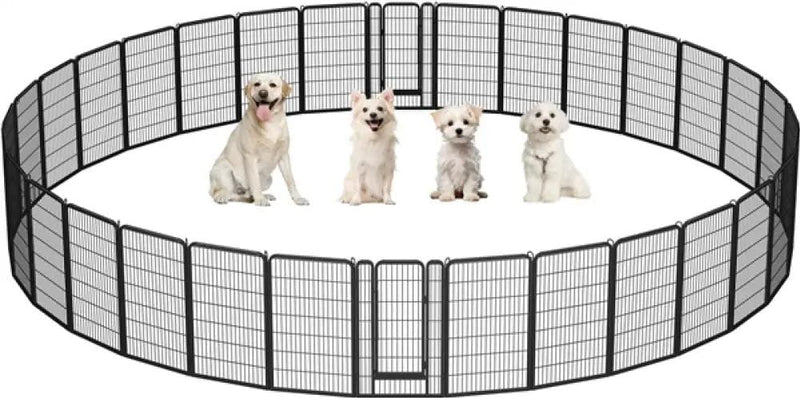Set of 4 - 47.5″ Tall Dog Playpen Panels Metal Pet Fence Exercise Barrier by Yaheetech