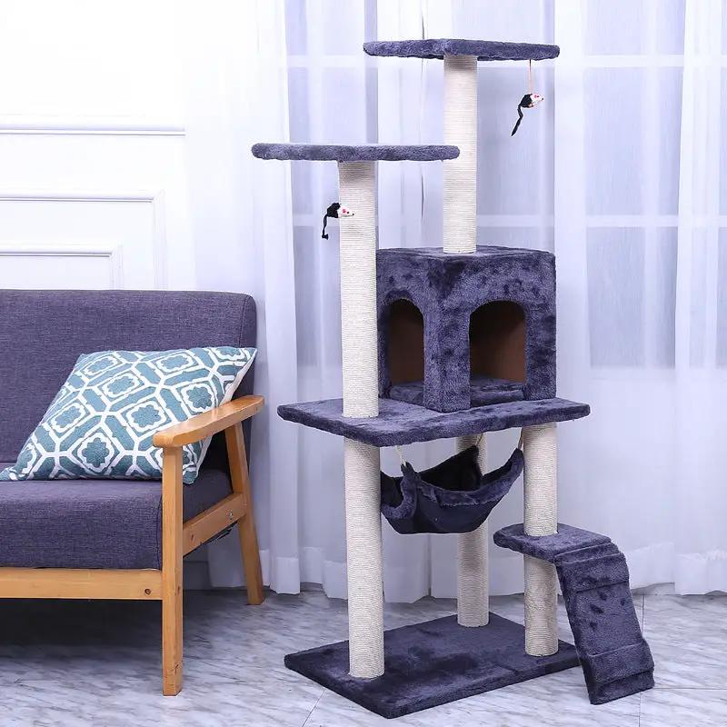 125CM Cat Tree House Scratching Post Condo - GREY by dealonline.co.nz