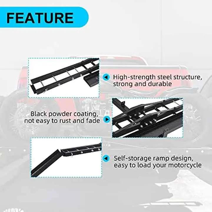 227kg Motorcycle Scooter Dirt Bike Carrier Hauler Hitch Mount Rack Ramp Anti Tilt by salelink.co.nz