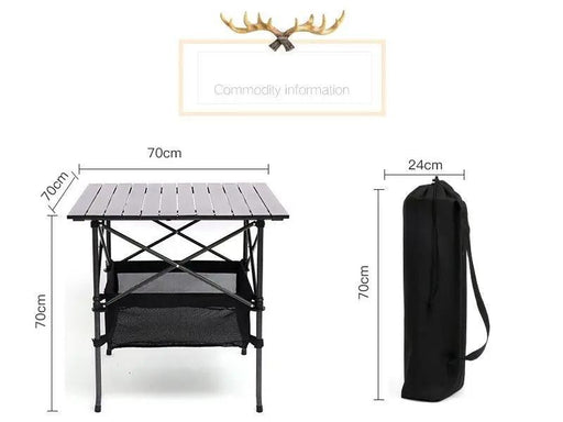 Portable Folding Table Tea Picnic Camping Barbecue Square Table 70*70*70 by dealonline.co.nz