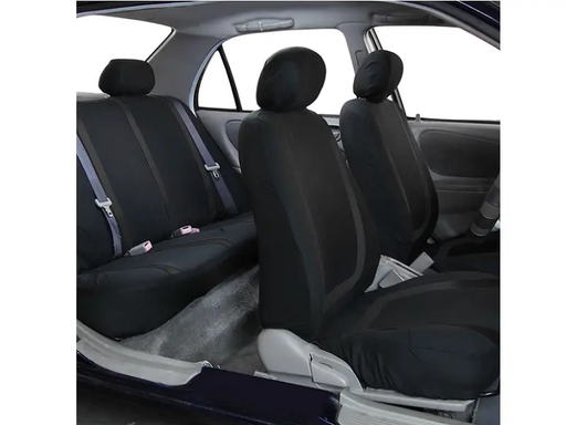 Car Seat Cover 5 Seater Full Set Front Rear Cushion Mat Protecto Polyester BLACK by dealonline.co.nz