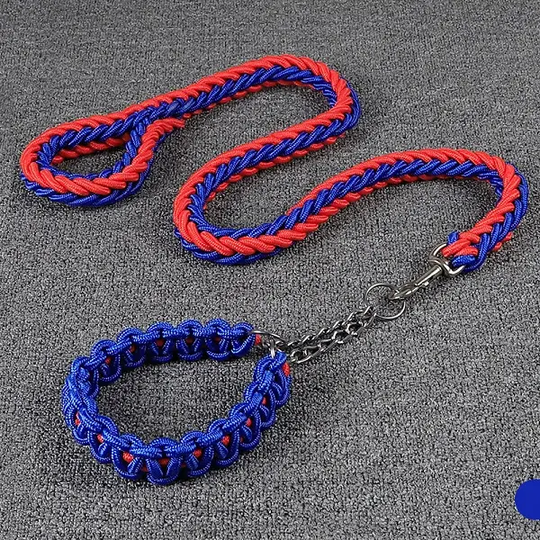 LARGE BLUE&RED Strong Dog Leash Climbing Rope Threaded Pet Training by dealonline.co.nz