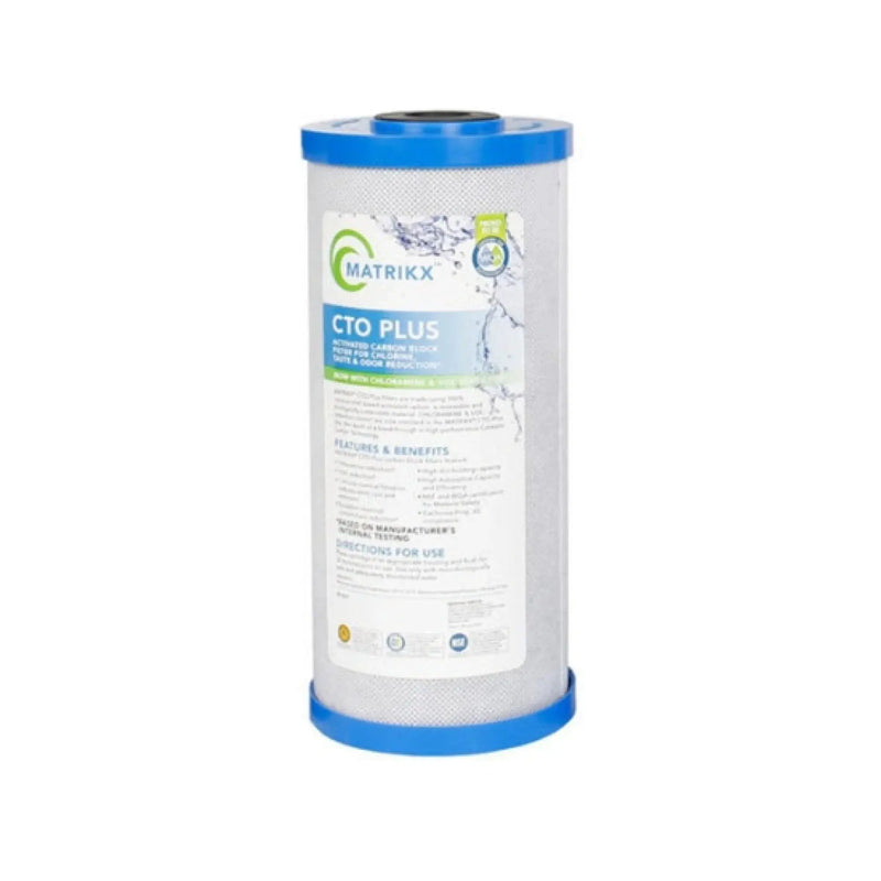 MATRIKX CTO Carbon Block Filter - 10" Jumbo 4.5", 5 or 1 Micron, PFAS and Chloramine Reduction NZ by Filtration Station NZ