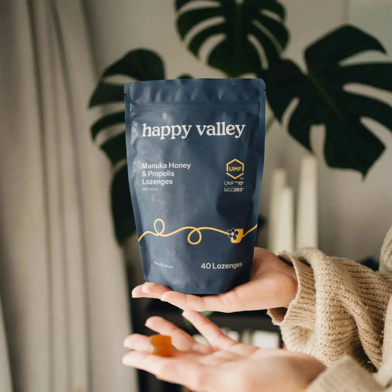 UMF 10+ Manuka Honey & Propolis Lemon Lozenges by Happy Valley Honey
