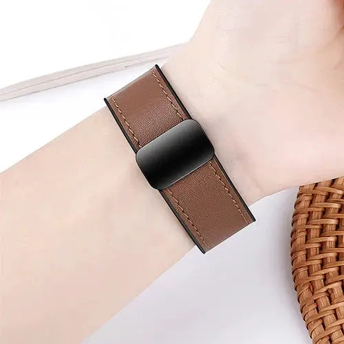 BroDeals Watches Universal Leather Watch Strap with Magnetic Buckle Universal Leather Watch Strap with Magnetic Buckle