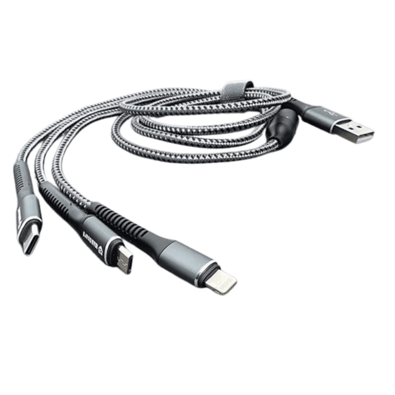 9eight5 Accessories Maxguard 1.2m 3 in 1 cable M41LCM MaxGuard 1.2m 3 In 1 USB C Lightning Micro USB Cable
