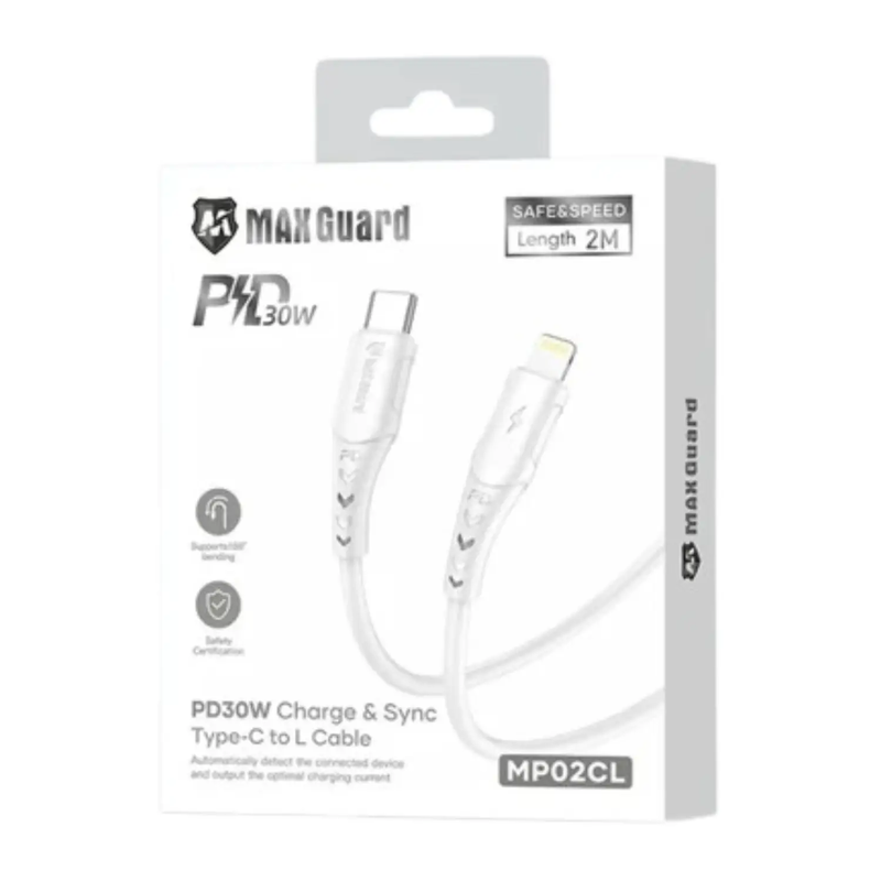 Maxguard 2m 30W Type-C to Lightning Cable MP02CL by 9eight5