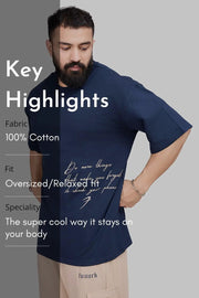 Inspiration Oversized T-shirt Navy by Fuaark Nz