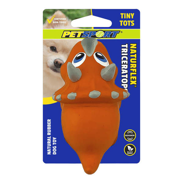 Animal Addiction Limited Dog Toys NaturFlex Tiny Tots Triceratops 4in/10cm NaturFlex Tiny Tots Triceratops 4in/10cm