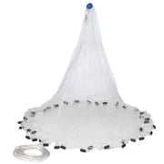 10ft American Style Nylon Mono Cast Net 1/2 mesh displayed with drawstring and white mesh.