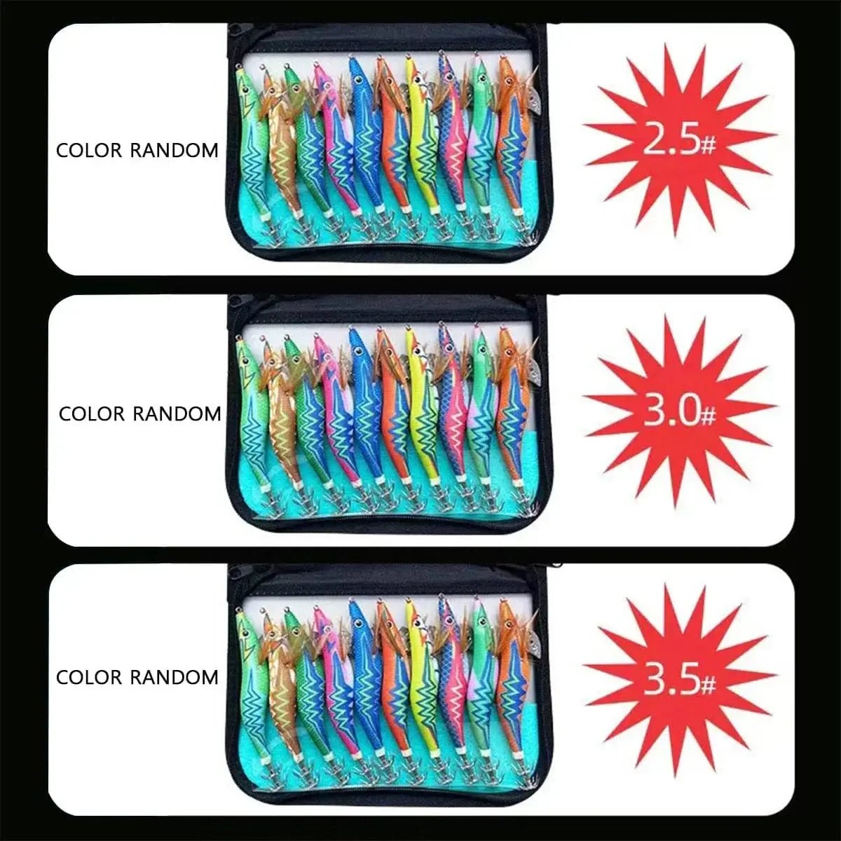 China China 10Pcs/Lot Luminous Squid Jig Hook Bait Shrimp Octopus Cuttlefish Lure Sinker Shrimp 2.5# 3.0# 3.5# Fishing Lures Lead Sinker