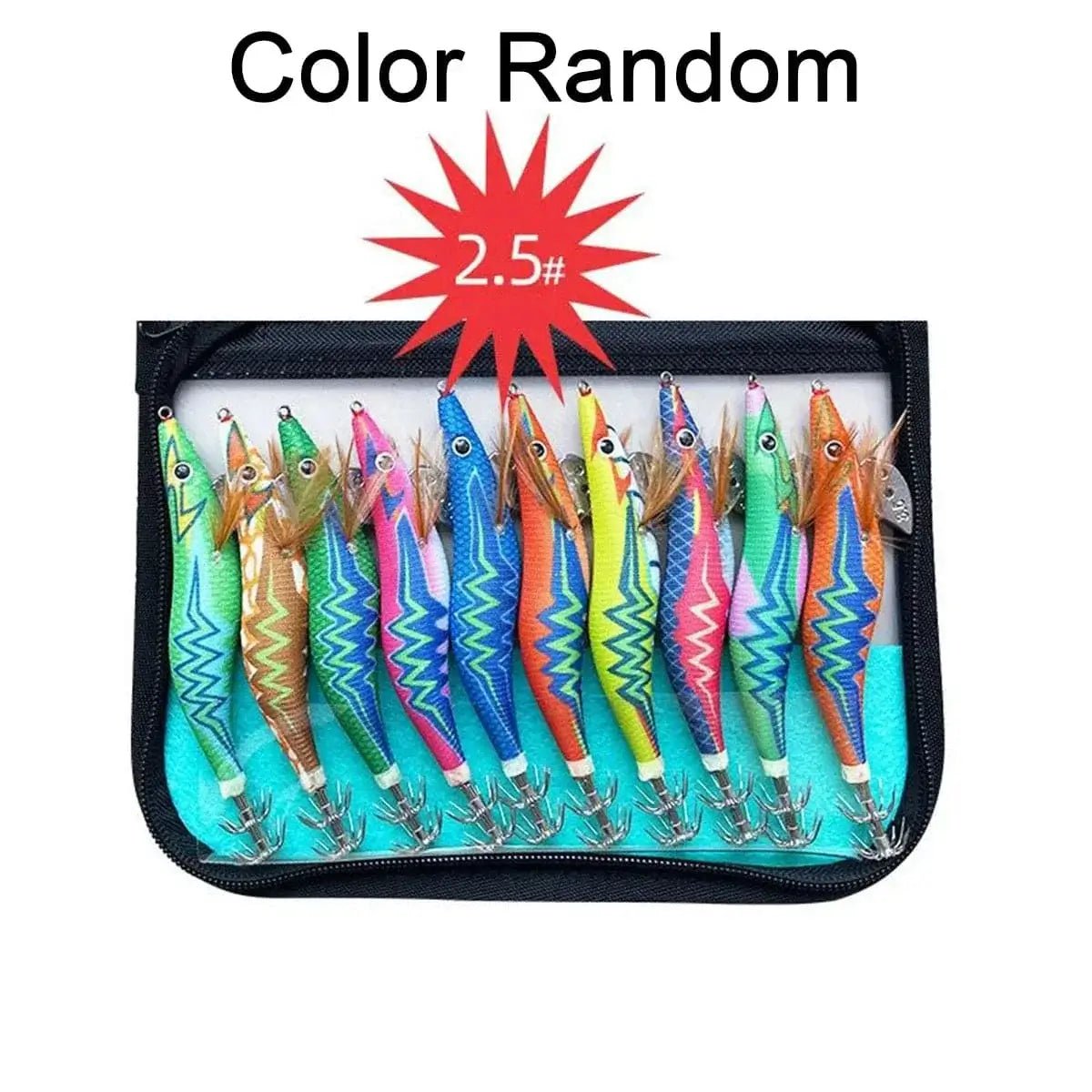 China China 2.5 10Pcs/Lot Luminous Squid Jig Hook Bait Shrimp Octopus Cuttlefish Lure Sinker Shrimp 2.5# 3.0# 3.5# Fishing Lures Lead Sinker