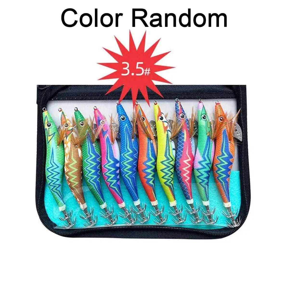 China China 3.5 10Pcs/Lot Luminous Squid Jig Hook Bait Shrimp Octopus Cuttlefish Lure Sinker Shrimp 2.5# 3.0# 3.5# Fishing Lures Lead Sinker