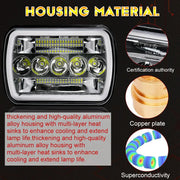 5x7" 7x6" Inch LED Headlights Hi/Lo Beam DRL For Toyota Hilux Jeep Truck 1 Pair by salelink.co.nz