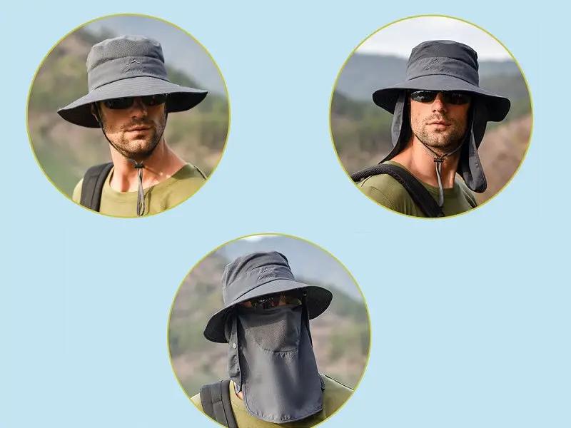 Sun Hat Wide Brim Bucket Outdoor Fishing Hiking Cap UV Protection by dealonline.co.nz