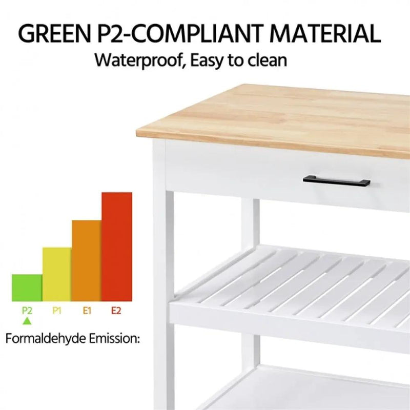 Kitchen Island Cart on Wheels 40’’ W Minimalist Kitchen Cart by Yaheetech