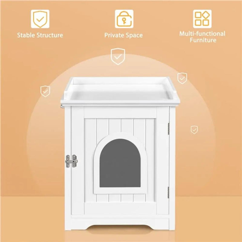 Indoor Cat Litter Box Cat Loo Cabinet by Yaheetech