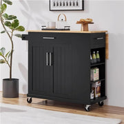 Kitchen Island Kitchen Trolley on Wheels with Drawers & Cabinet by Yaheetech