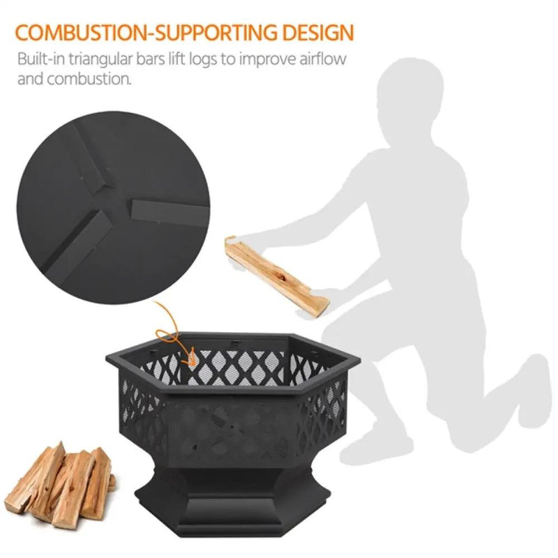 24in Heavy Duty Fire Pit by Yaheetech
